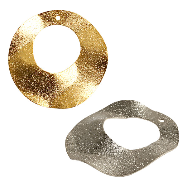 A24-14～15 Metal Plate Wavy Ring Sparkring 2pcs (pack)