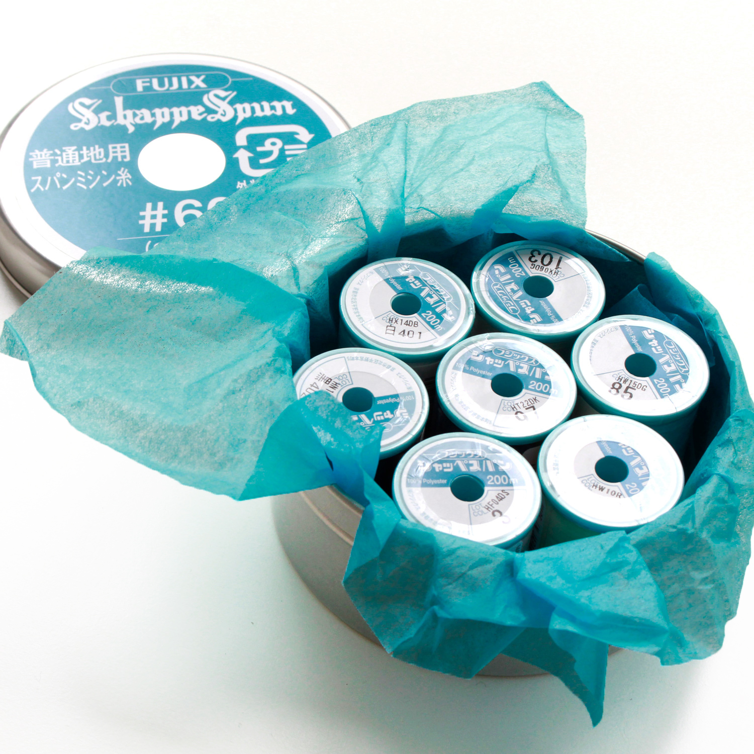FK56-CANSET オリジナルシャッペデザイン缶　ミシン糸入り　