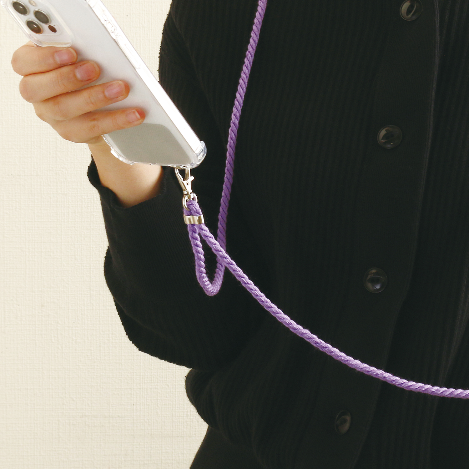 ナスカン1つ使用のスマホショルダー