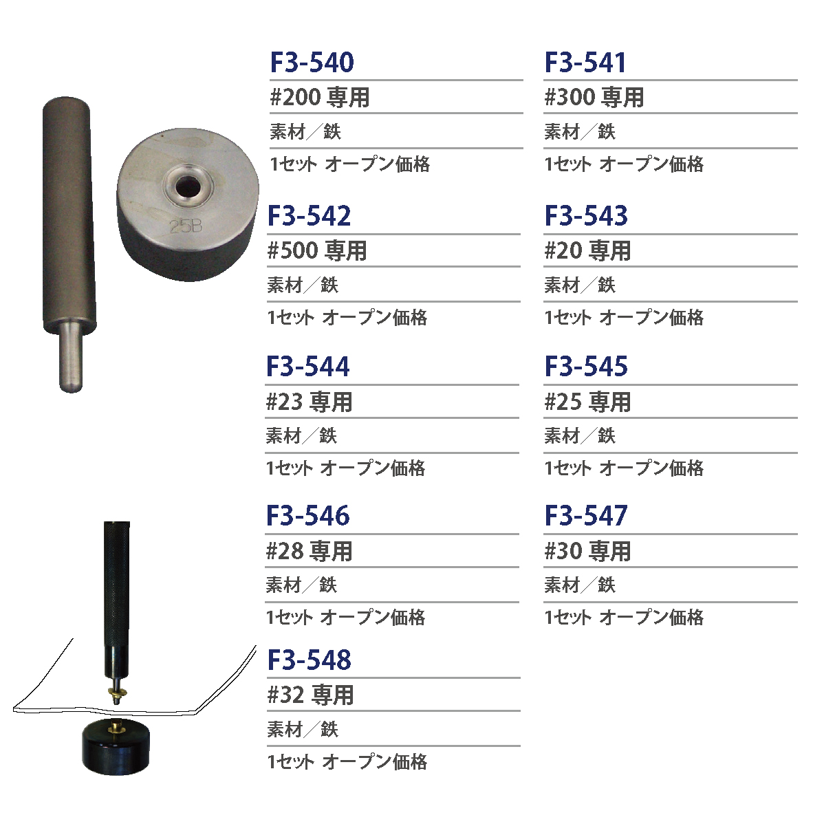 紐釦（チューコー）取扱いハトメ専用打ち具