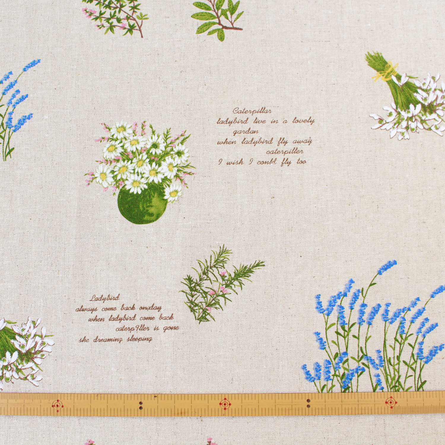 Z005922-KN Pretty Plants Collection 広幅綿麻キャンバス ～ハーブの香り～　拡大