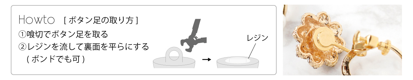 作り方ヒント・ボタンの足の取り方