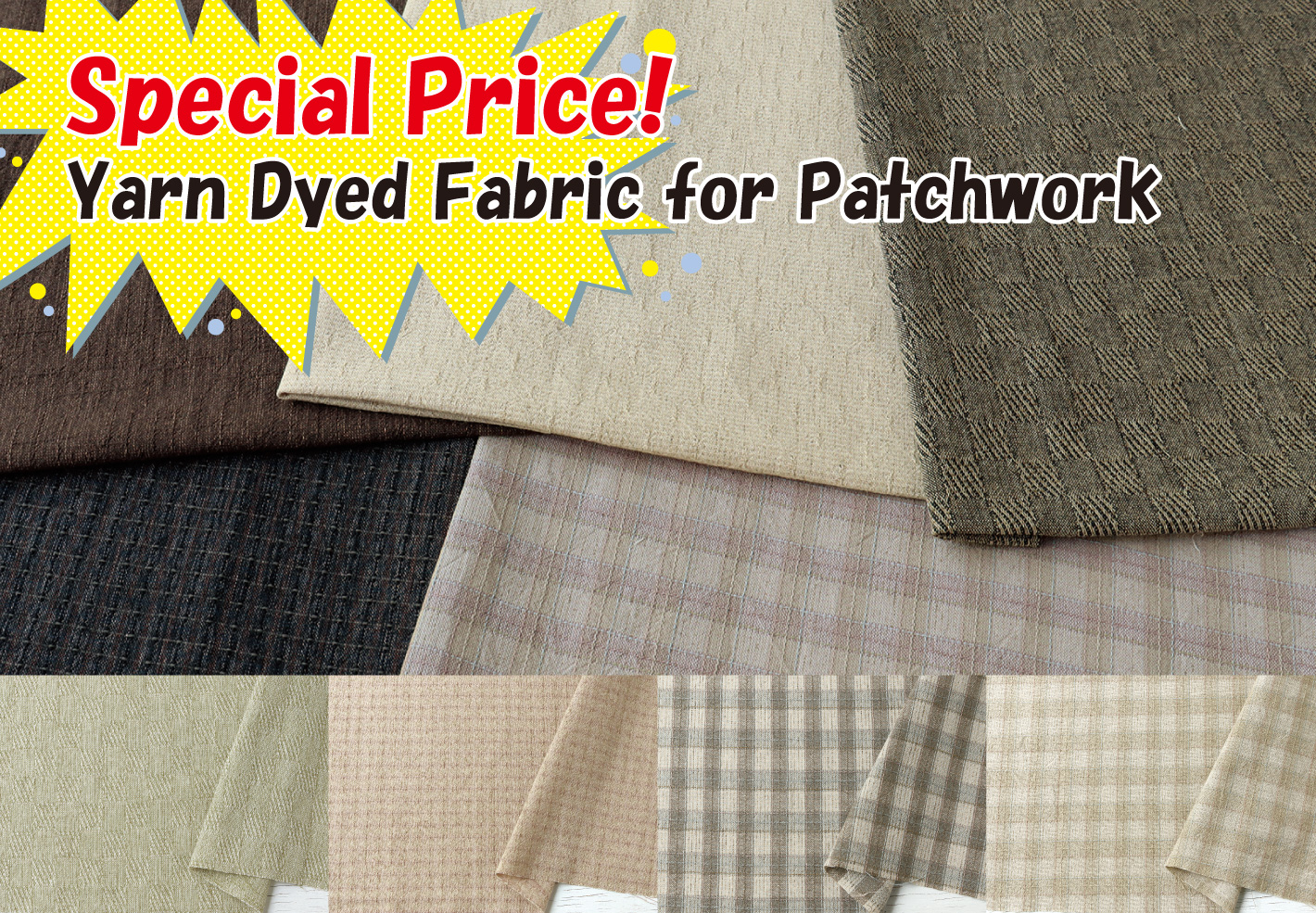 Arcadian check-Patchwork Yarn Dye Fabric Special Price