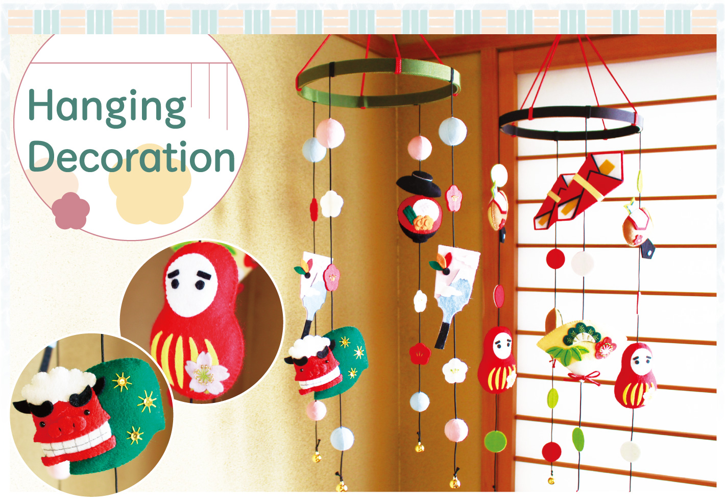 Hanging decorations with felt