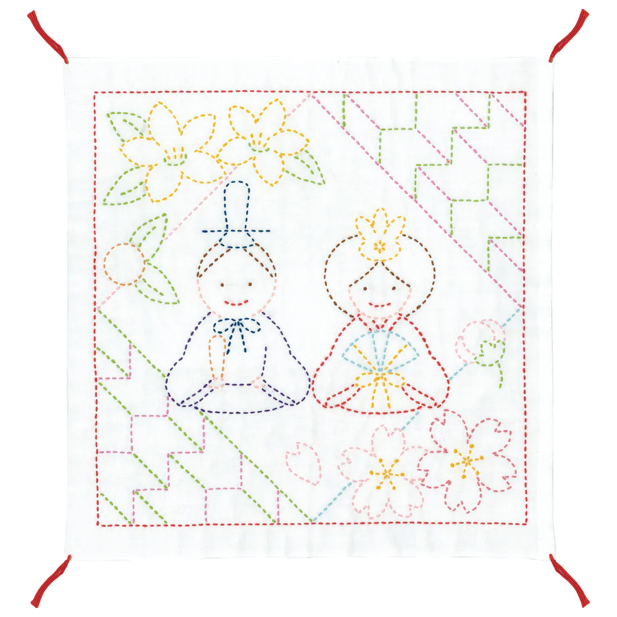 【HM2026】OLY-SK360 ひなまつり 刺し子キット 花ふきんキット (袋)