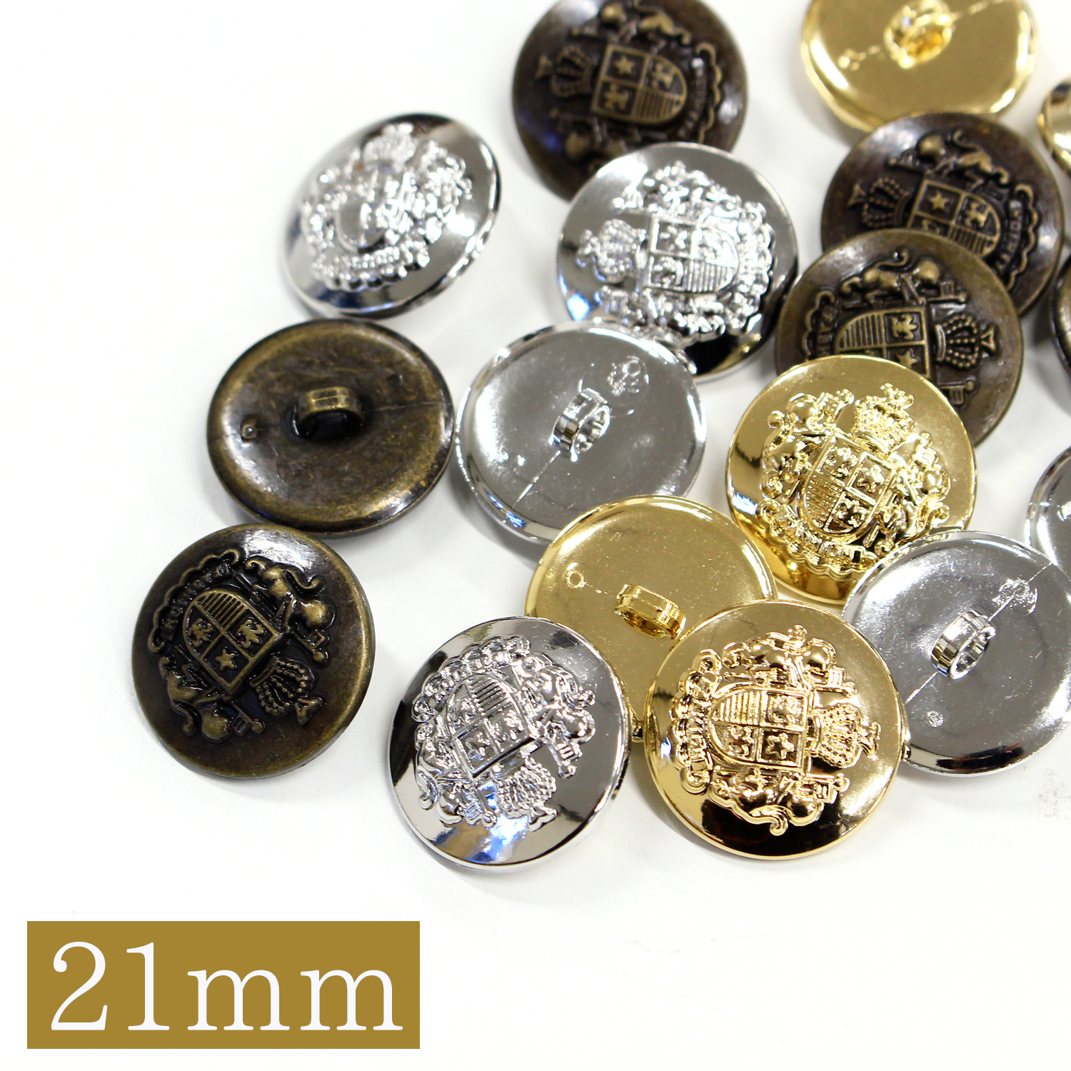 7160-21 Metallic Button 21 mm 6 pcs (pkg)
