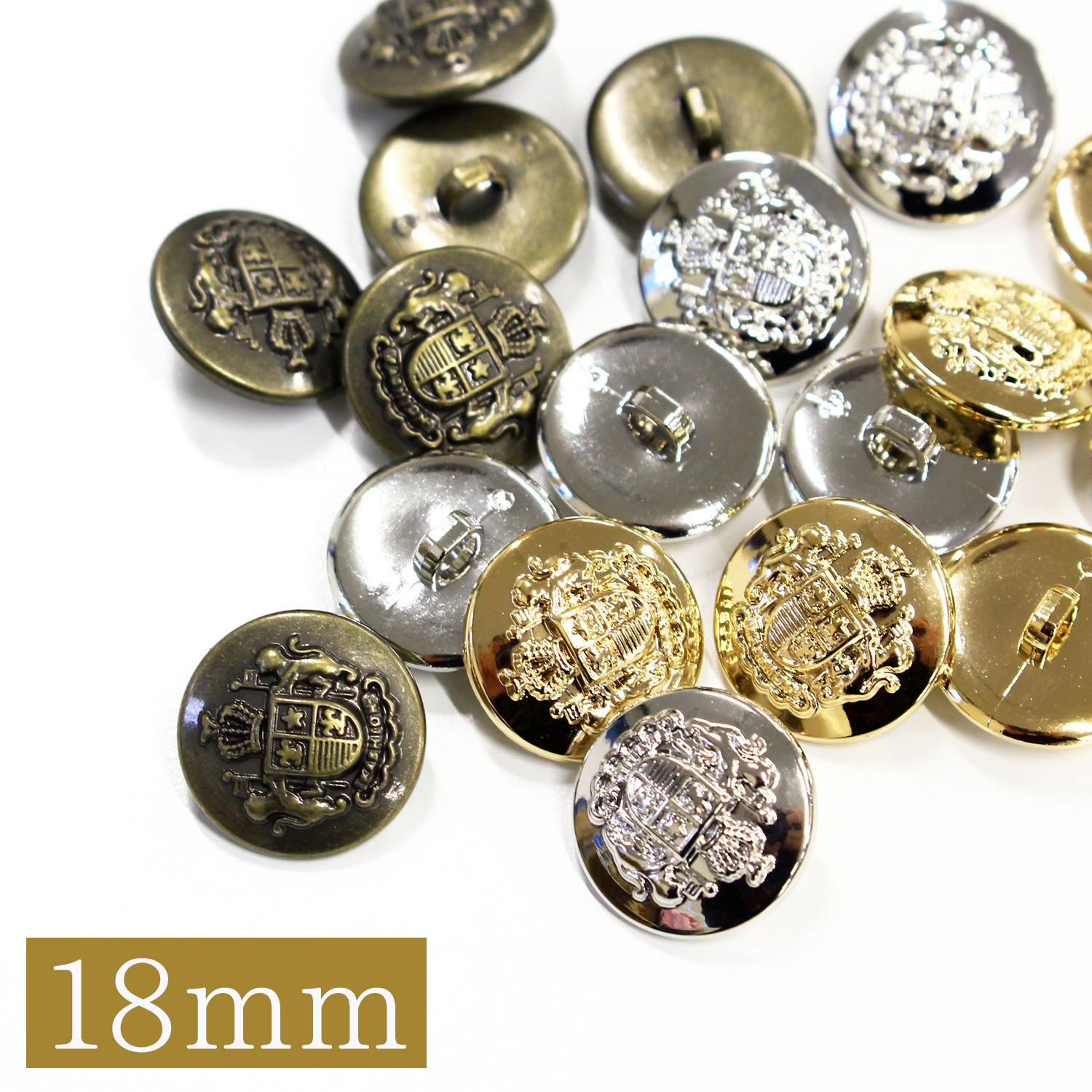 7160-18 Metallic Button 18 mm 6 pcs (pkg)