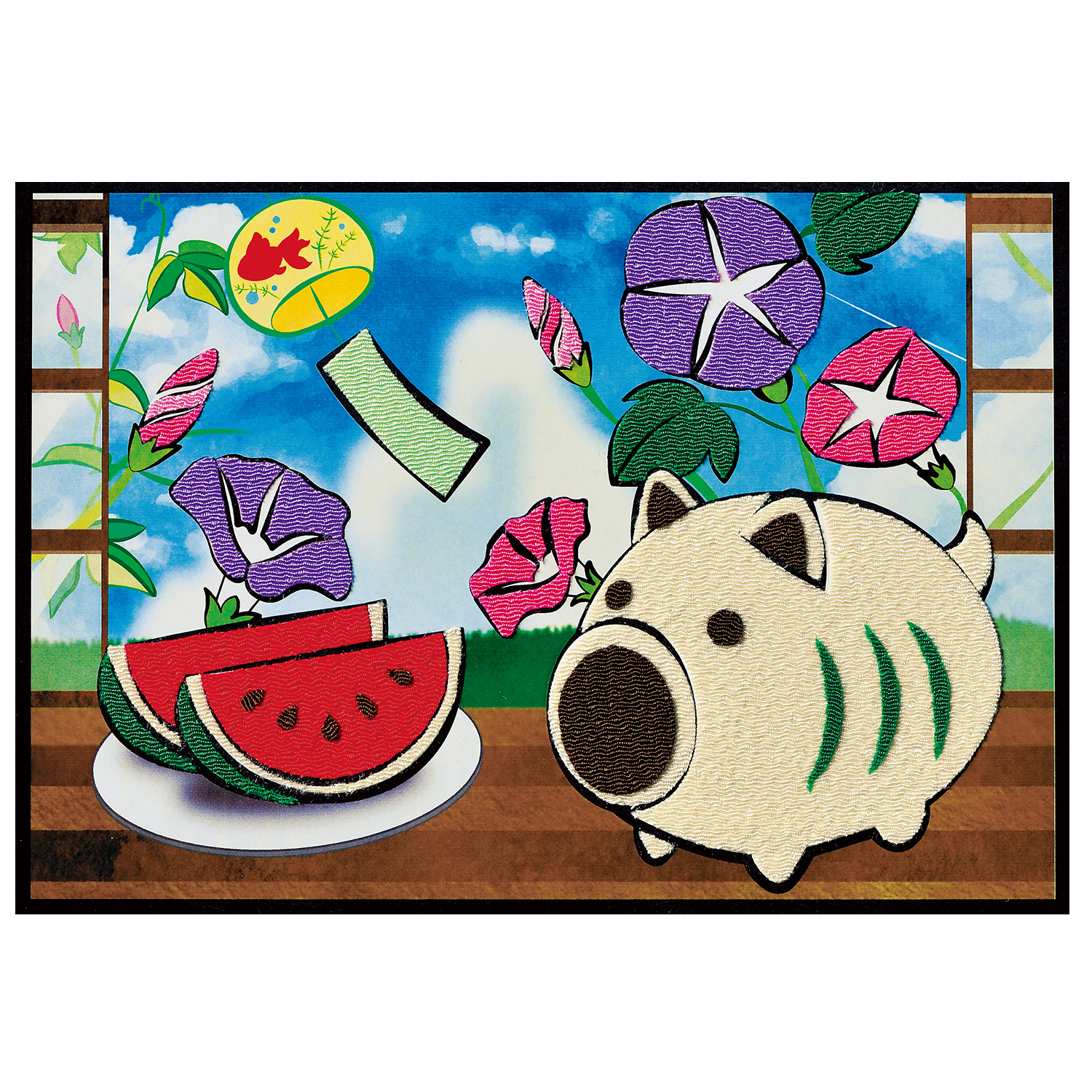 【お取り寄せ・返品不可】PAN-TH3 パナミ 季節のかんたん貼り絵キット　日本の夏 (袋)