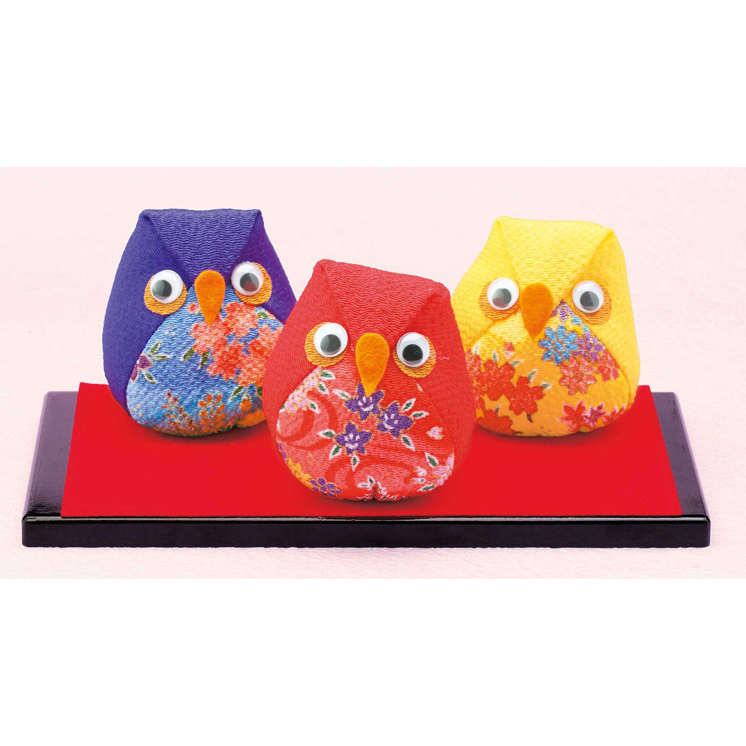 【雛祭り受注会】【お取り寄せ・返品不可】LH328 タカギ繊維 Panami 京ちりめんシリーズ　福ろうのお手玉「赤・青・黄」 キット (個)