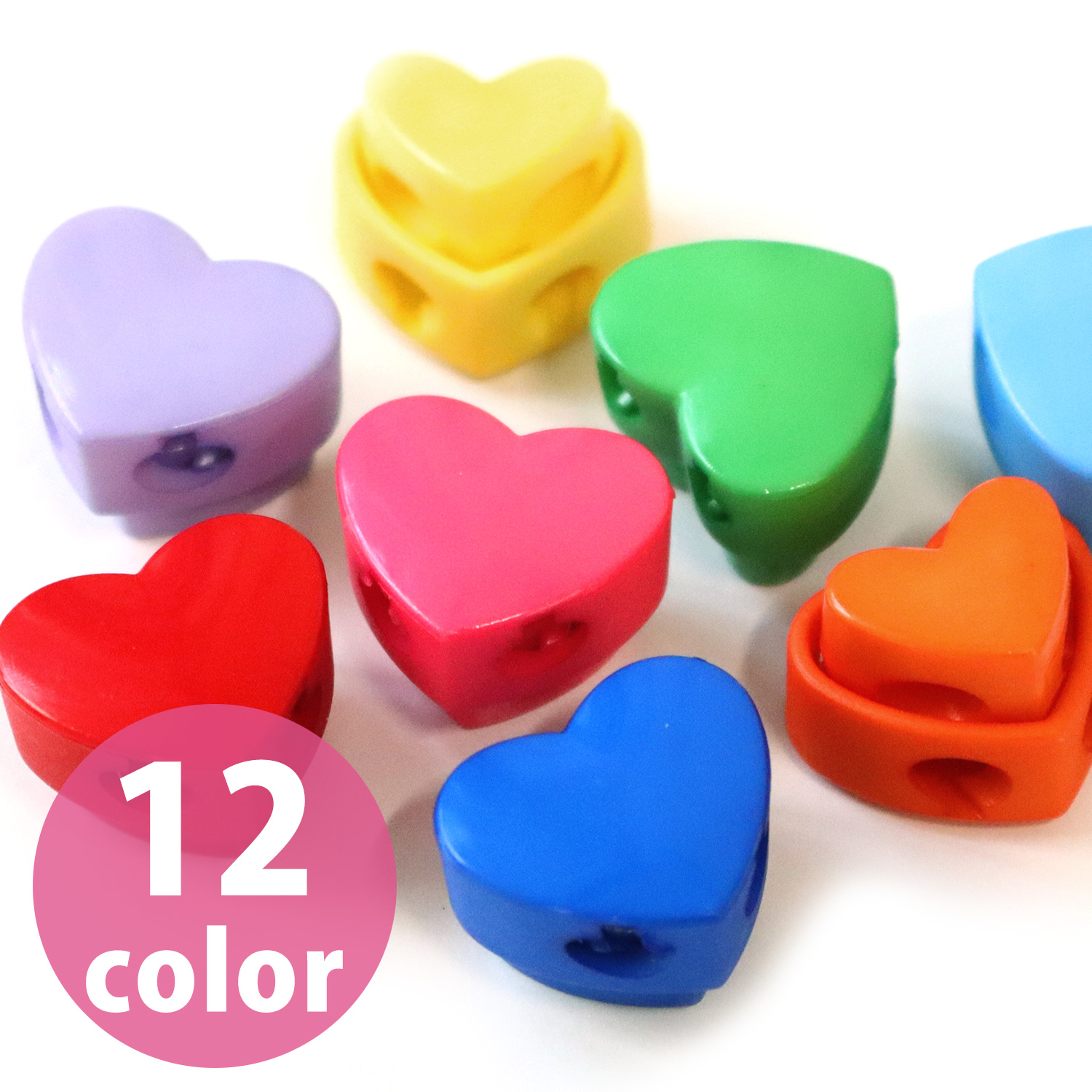 CKT22856-22867 Heart-shaped Cord Stopper, 10 pieces (bag)