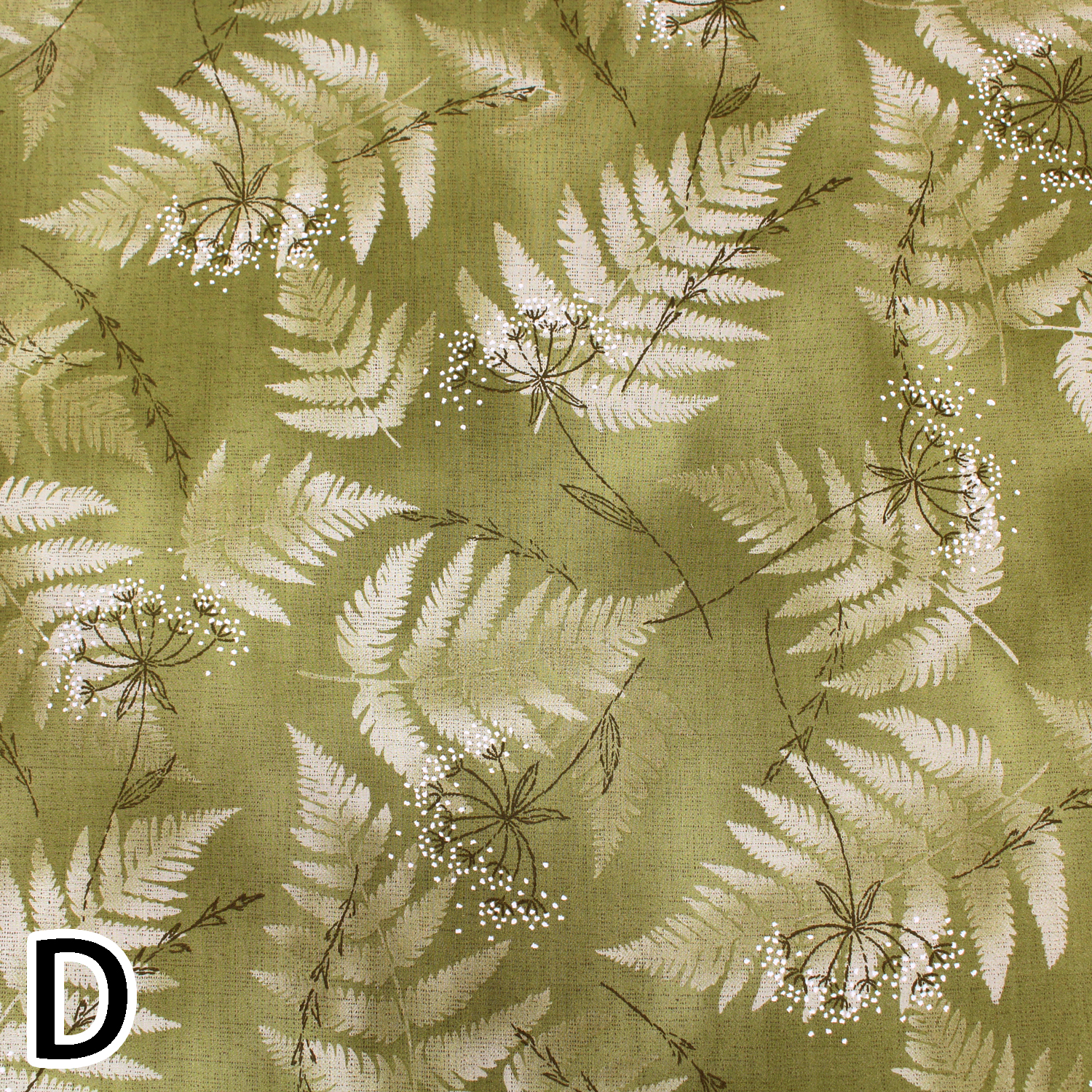 【1/28まで】【WEB限定・原反特価】■CE10680-D センテナリーコレクション by Yoko Saito シダの葉と刺繍小花 巾約108cm 原反 (巻)