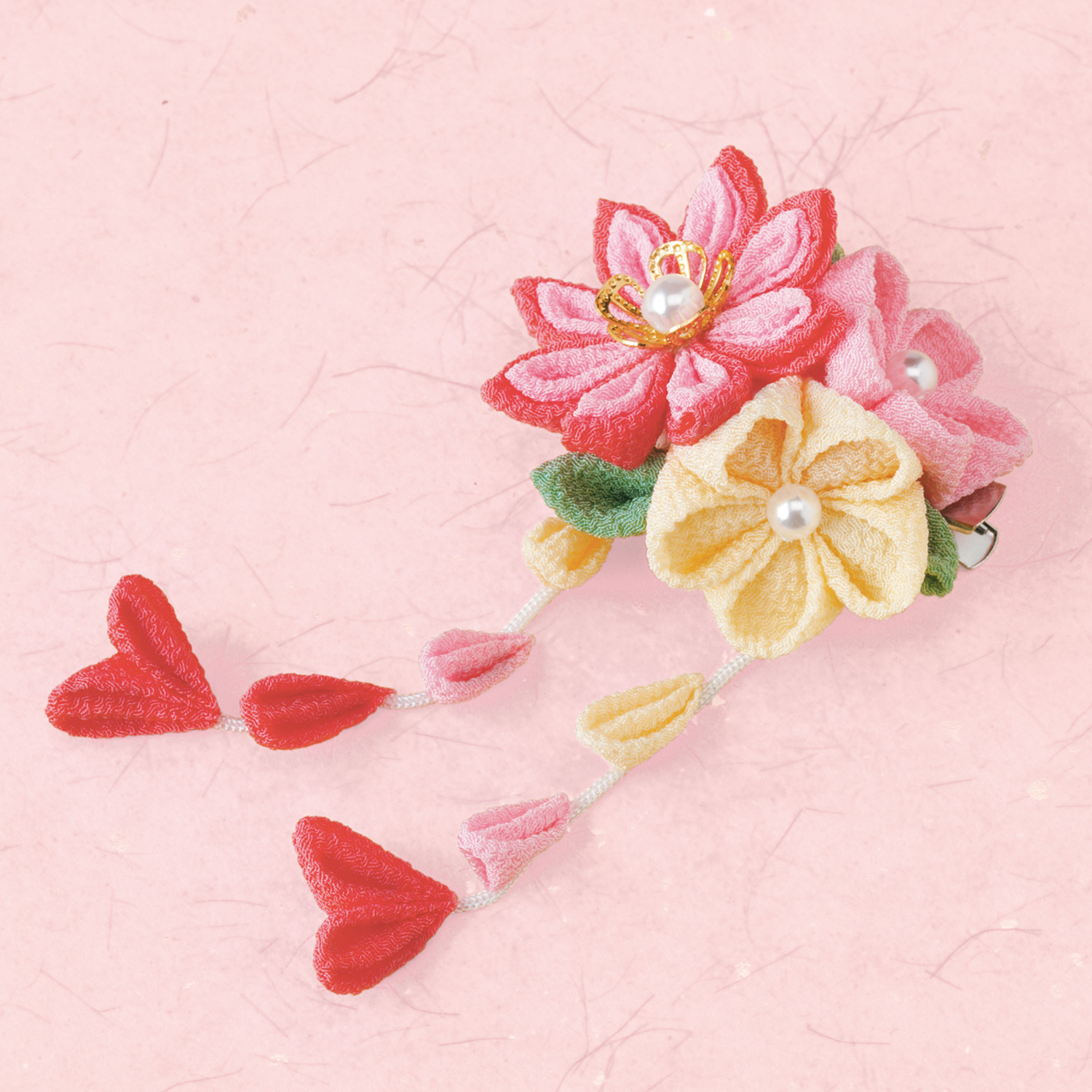 【お取り寄せ・返品不可】PAN-LH123　つまみ細工 花束のブローチ　 (個)