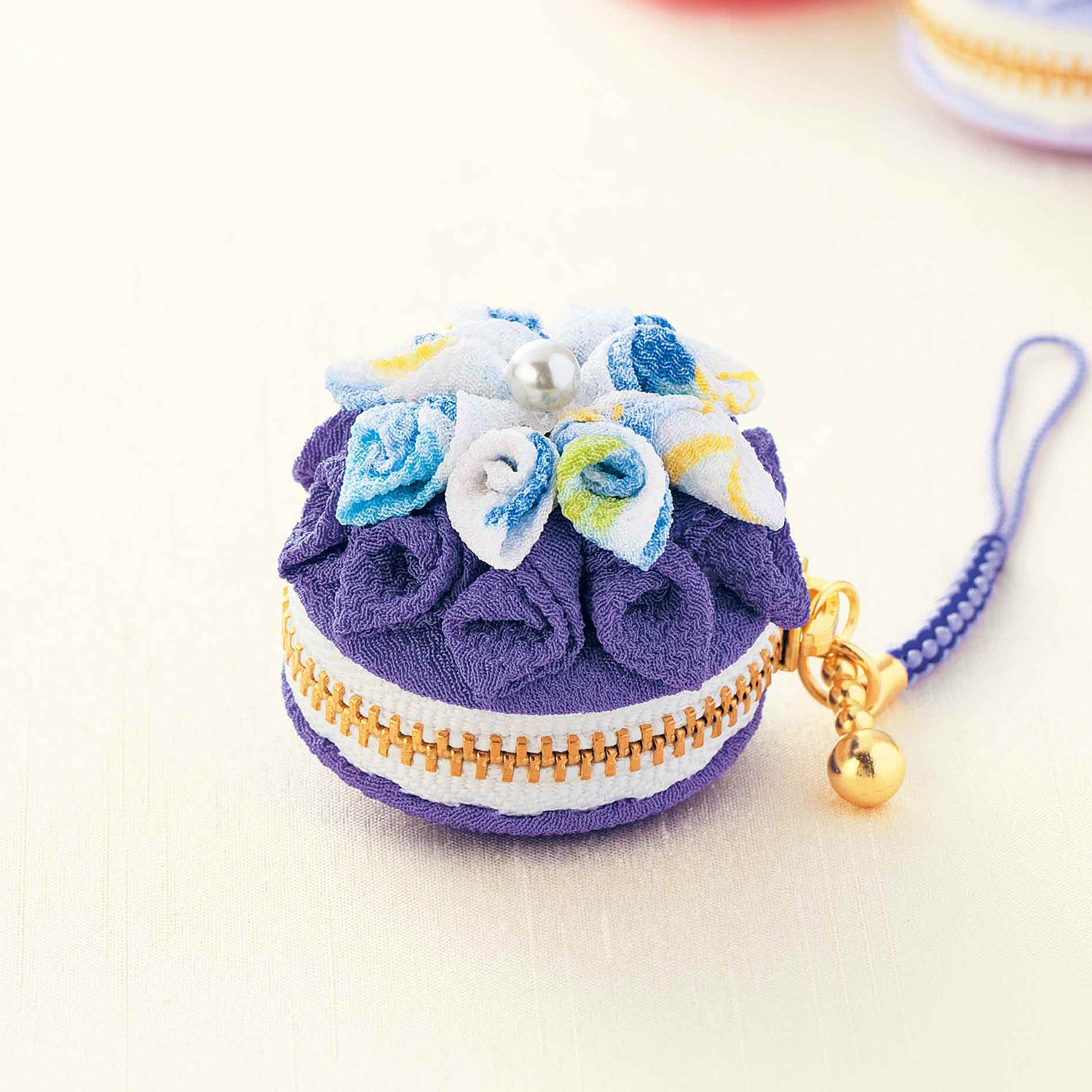 【雛祭り受注会】【お取り寄せ・返品不可】CO17 タカギ繊維 Panami つまみ細工 マカロンコインケース「紫」 キット (個)