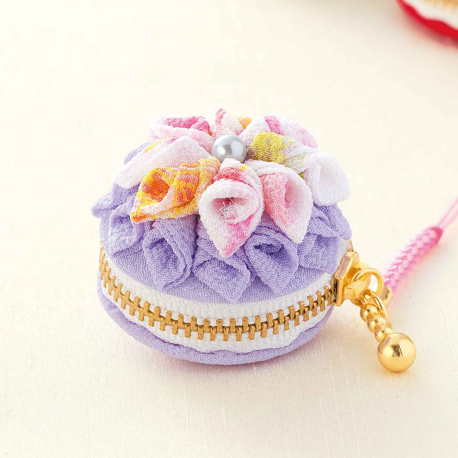 【雛祭り受注会】【お取り寄せ・返品不可】CO18 タカギ繊維 Panami つまみ細工 マカロンコインケース「藤」 キット (個)