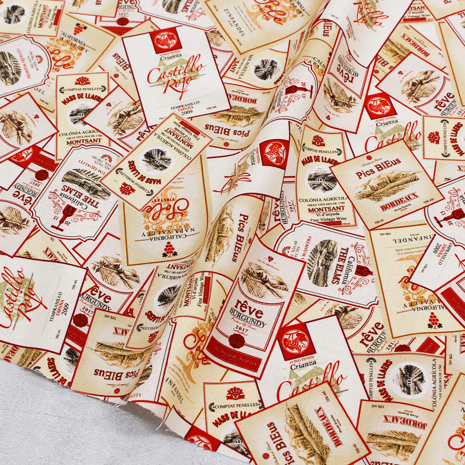 MICH11564-C Michael Miller マイケルミラー USAプリント ワインラベル 巾約110cm 1m単位 (m)