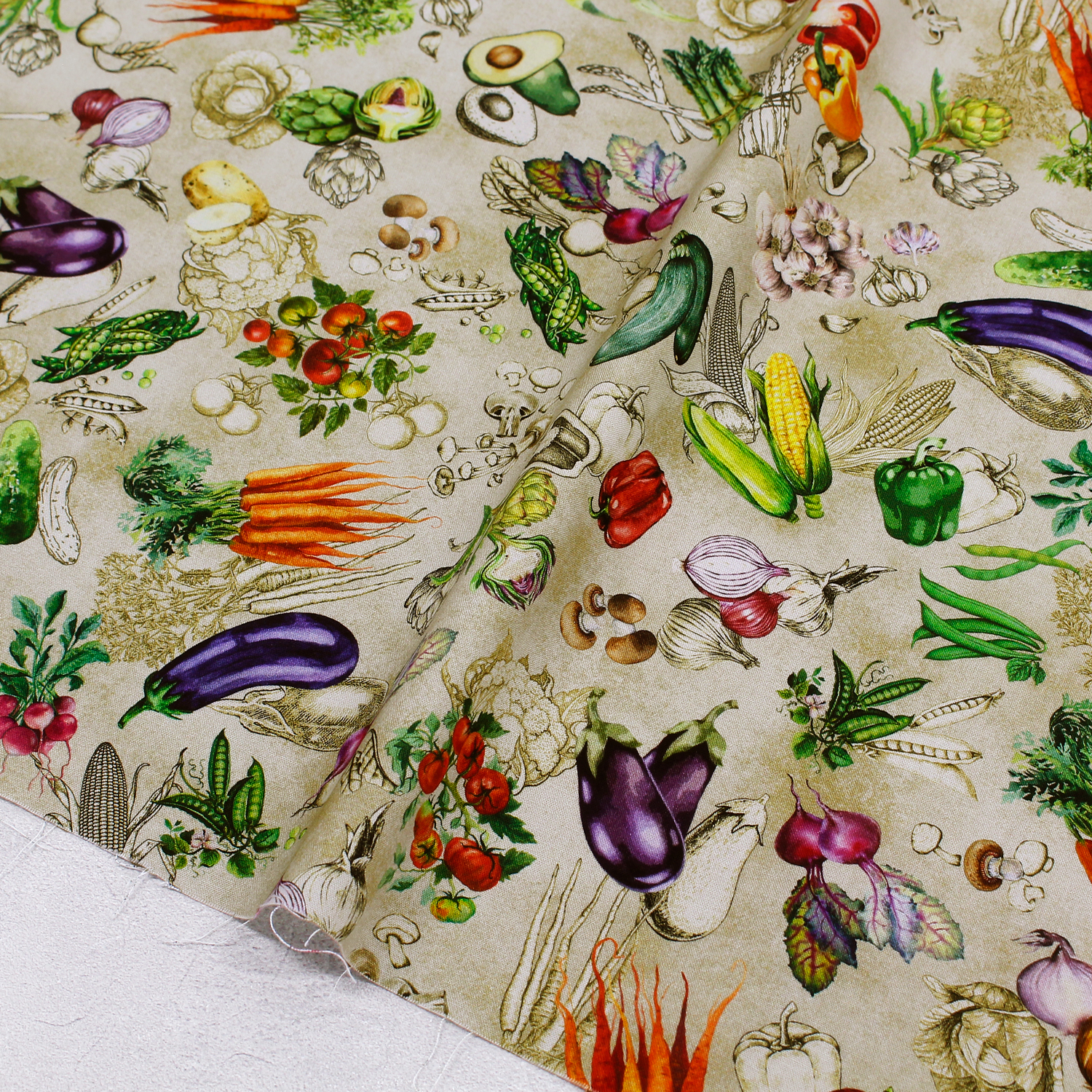 MICH11932-E Michael Miller マイケルミラー USAプリント 新鮮お野菜 巾約110cm 1m単位 (m)