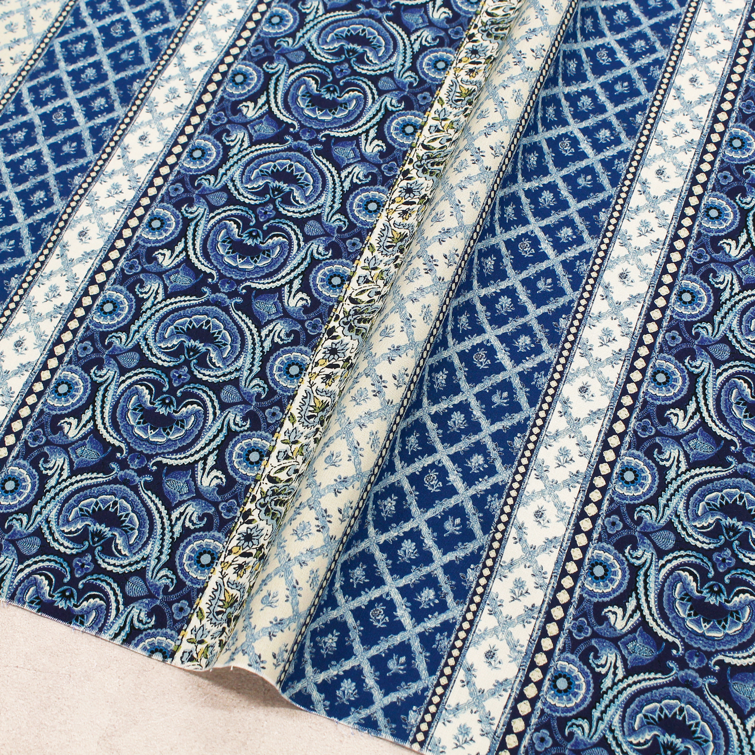 MICH11988-N Michael Miller マイケルミラー USAプリント 花柄ストライプ 巾約110cm 1m単位 (m)