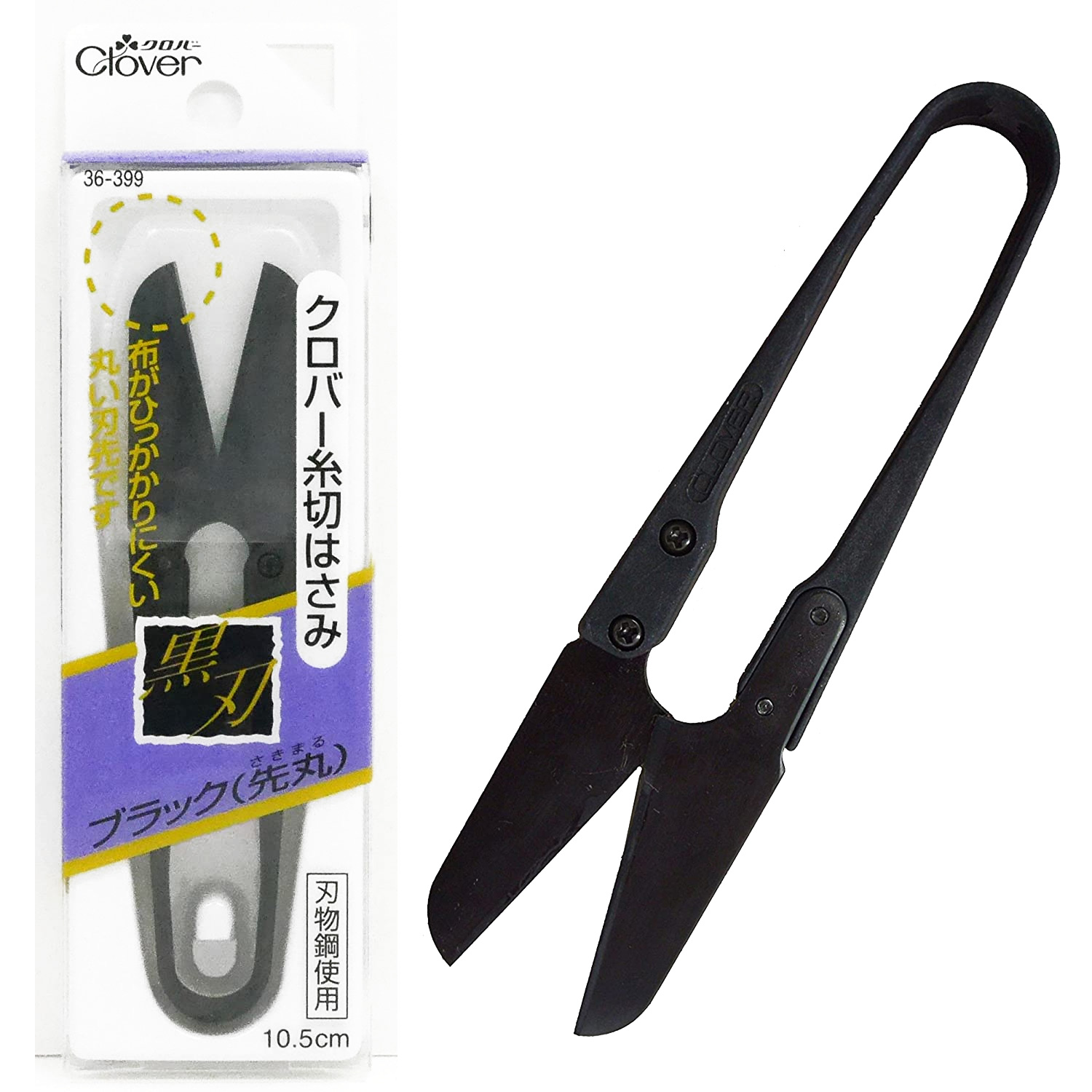 CL36-399 Clover Thread Scissors rounded black 10.5cm (pcs)