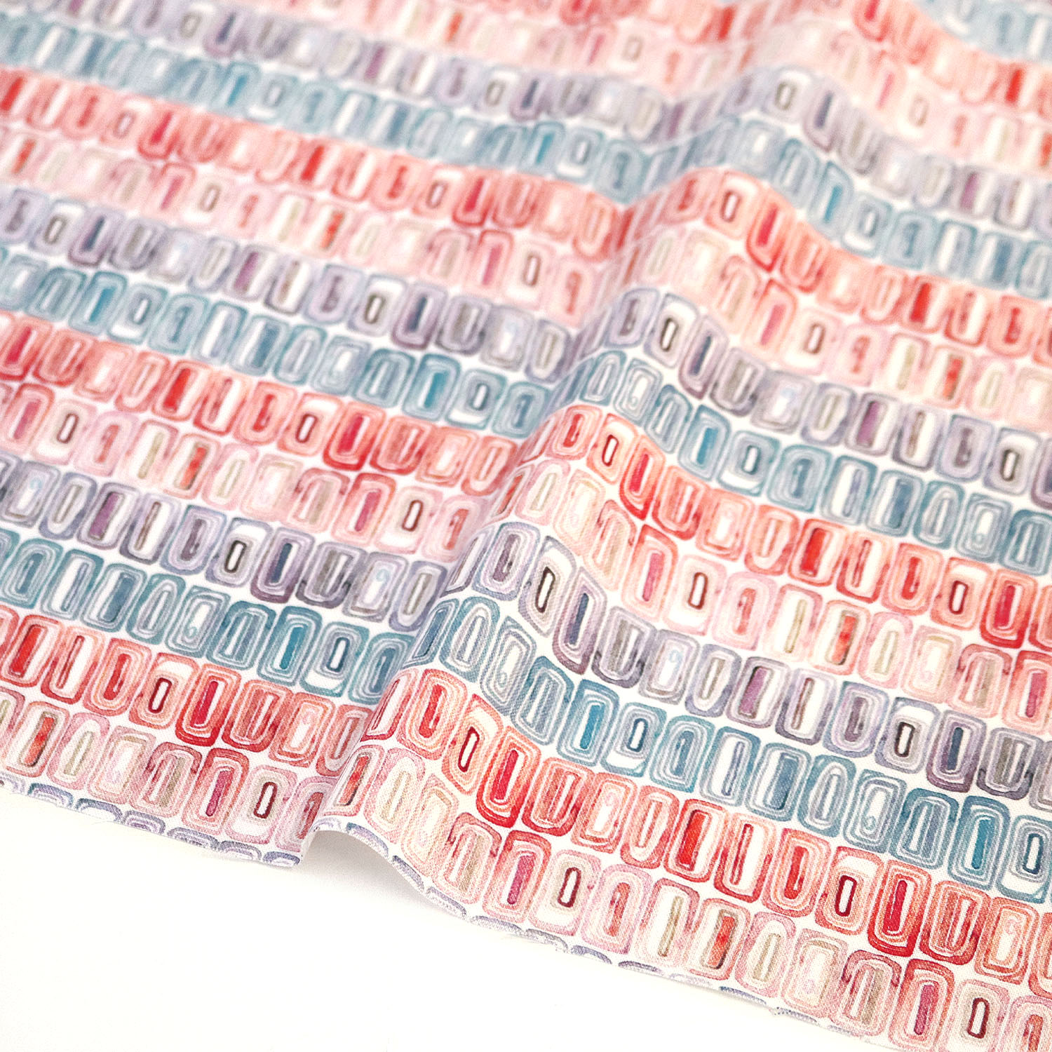 【0119新柄】FSP-906 WH地 ピンク 水色 紫 小さな四角 FreeSpirit フリースピリット USAプリント m単位 (m)