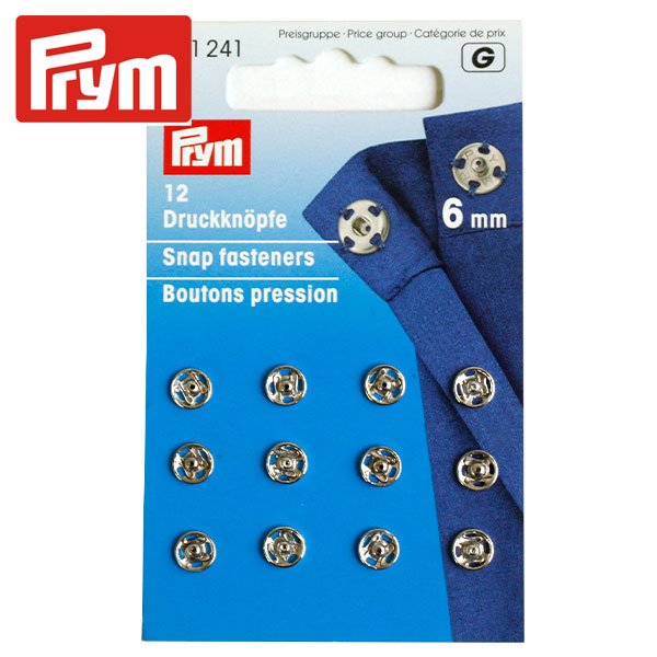 PRM341241 Prym シルバースナップ 丸型 6mm 12セット (個)
