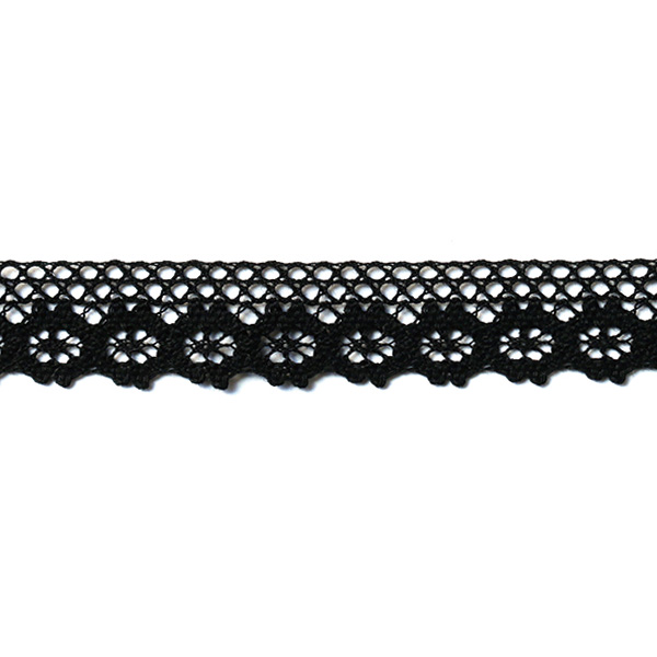 TL7105-09 Cotton Torchon Lace Black (roll)