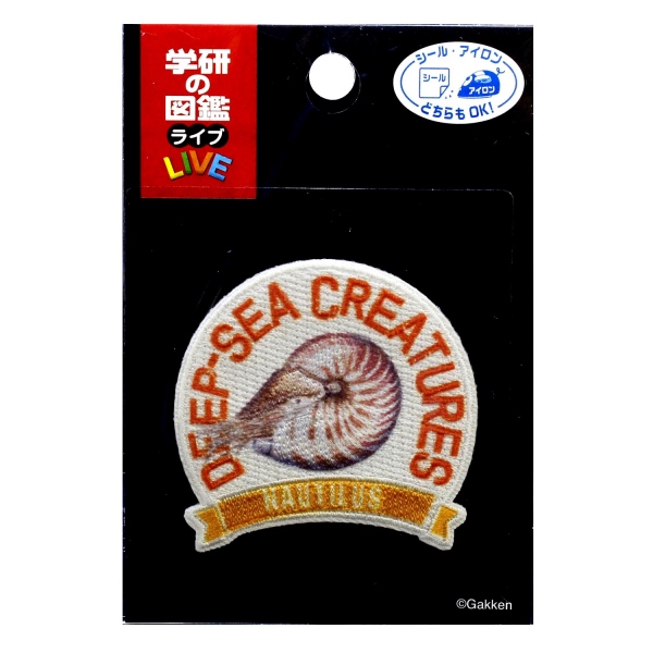ZL650-ZL09 パイオニア 「学研の図鑑LIVE」深海生物 <オウムガイ> アイロン・シール両用接着ワッペン (枚)