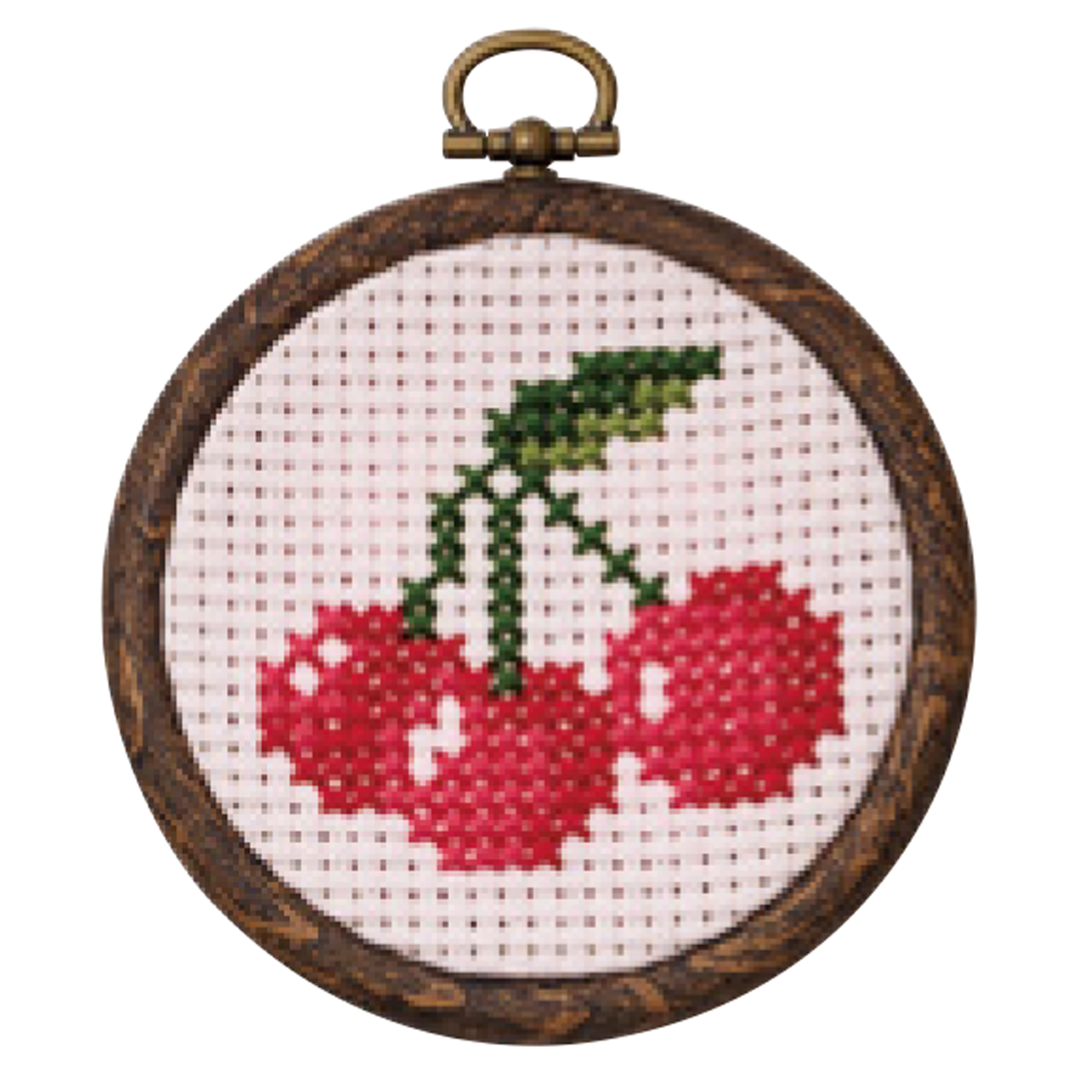 CSK522505 クロスステッチまんまるフレーム さくらんぼ (個)