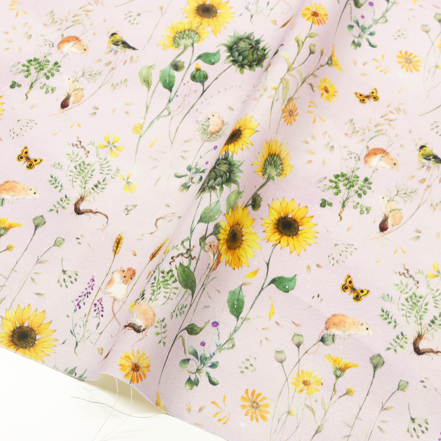 ACU3523-842-50CM ひまわり畑 acufactum プリント生地 約150cm幅 50cm単位 (枚)