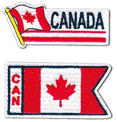 BW022-05201 パイオニア ワッペン アップリケ 国旗 カナダ 加奈陀 2枚セット (枚)