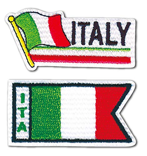 BW022-05202 パイオニア ワッペン アップリケ 国旗 イタリア 伊太利 2枚セット (枚)
