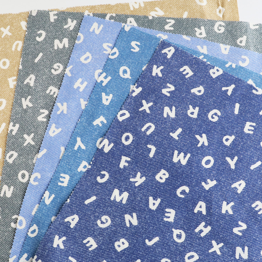 WD2405 Kei fabric sheeting print alphabet 1m/unit (m)