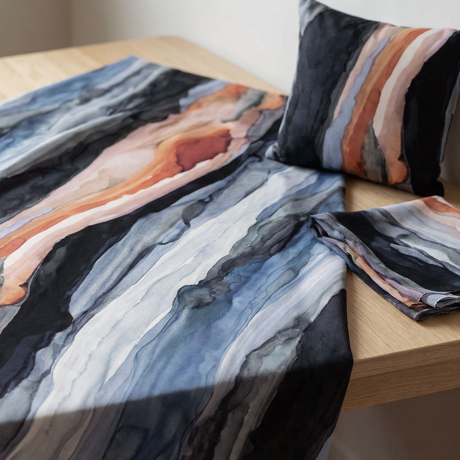 【15%OFF】【0119新柄】FSP-907 青 グレー 赤 水彩 縞模様 FreeSpirit フリースピリット USAプリント m単位 (m)