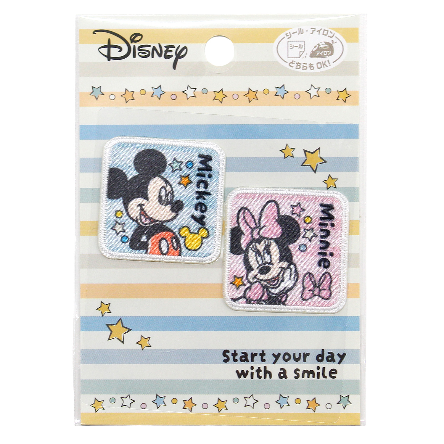 MY7001-MY541 パイオニア  ディズニー ミッキーマウス/ミニーマウス ２個付きワッペン アイロン＆シール両用タイプ  (枚)