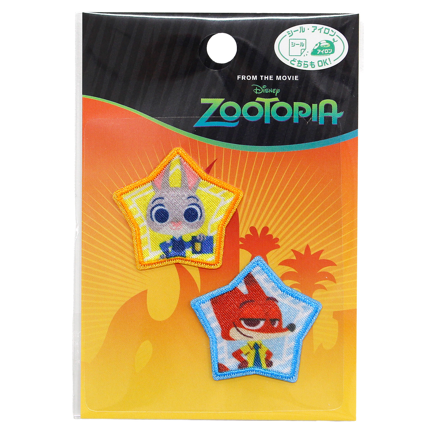MY7001-MY542 パイオニア  ディズニー ズートピア ジュディ/ニック ２個付きワッペン アイロン＆シール両用タイプ  (枚)