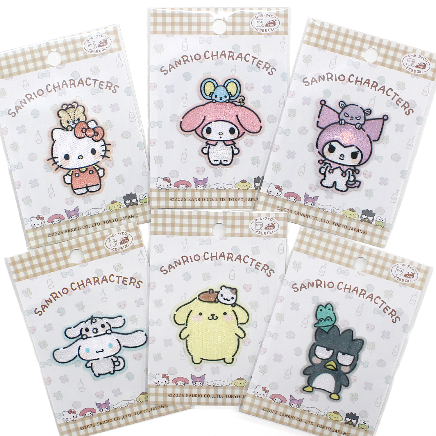 SCW601 パイオニア サンリオキャラクターズ ゆるっとシンプル ワッペン シール・アイロン両用タイプ  (枚)