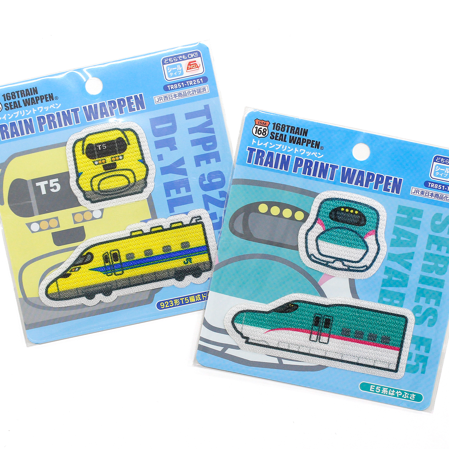 PTR851 パイオニア  人気の電車＆新幹線 【トレインシリーズ】トレインプリントワッペン  シール＆アイロン両用タイプ  (枚)