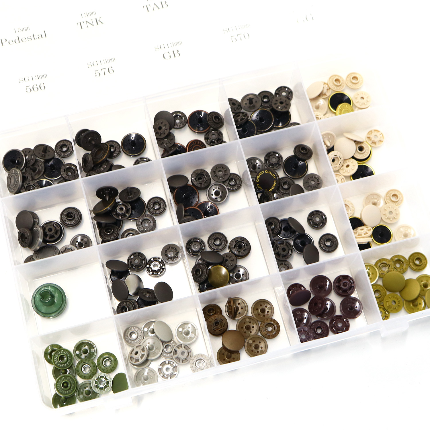 SMS-ALLSE2 SUN METAL SNAP, Metal-like Snap Button assorted set Ⅱ (set)