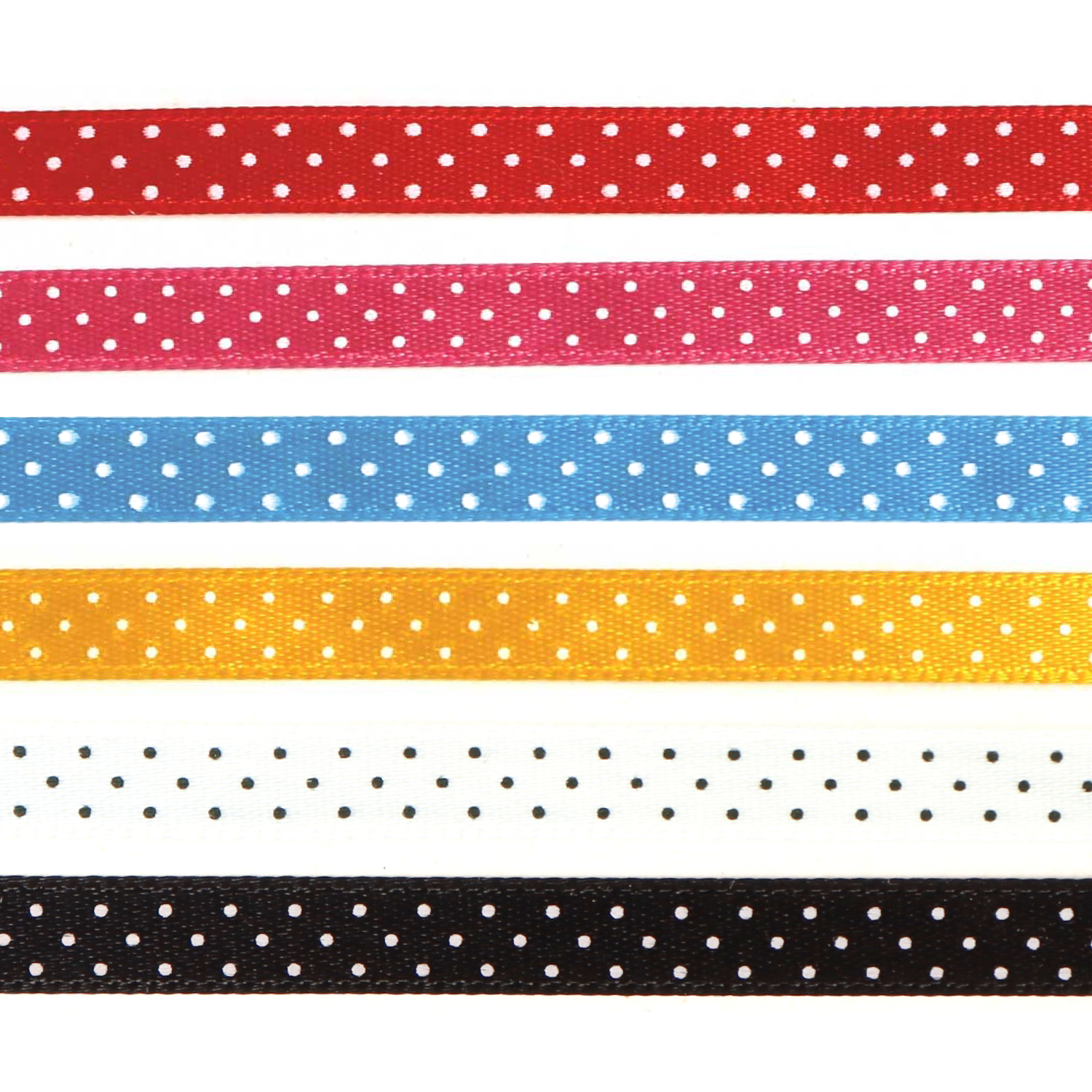 KR9500-6 Polka dot Satin Ribbon 6mm x 15m (roll)