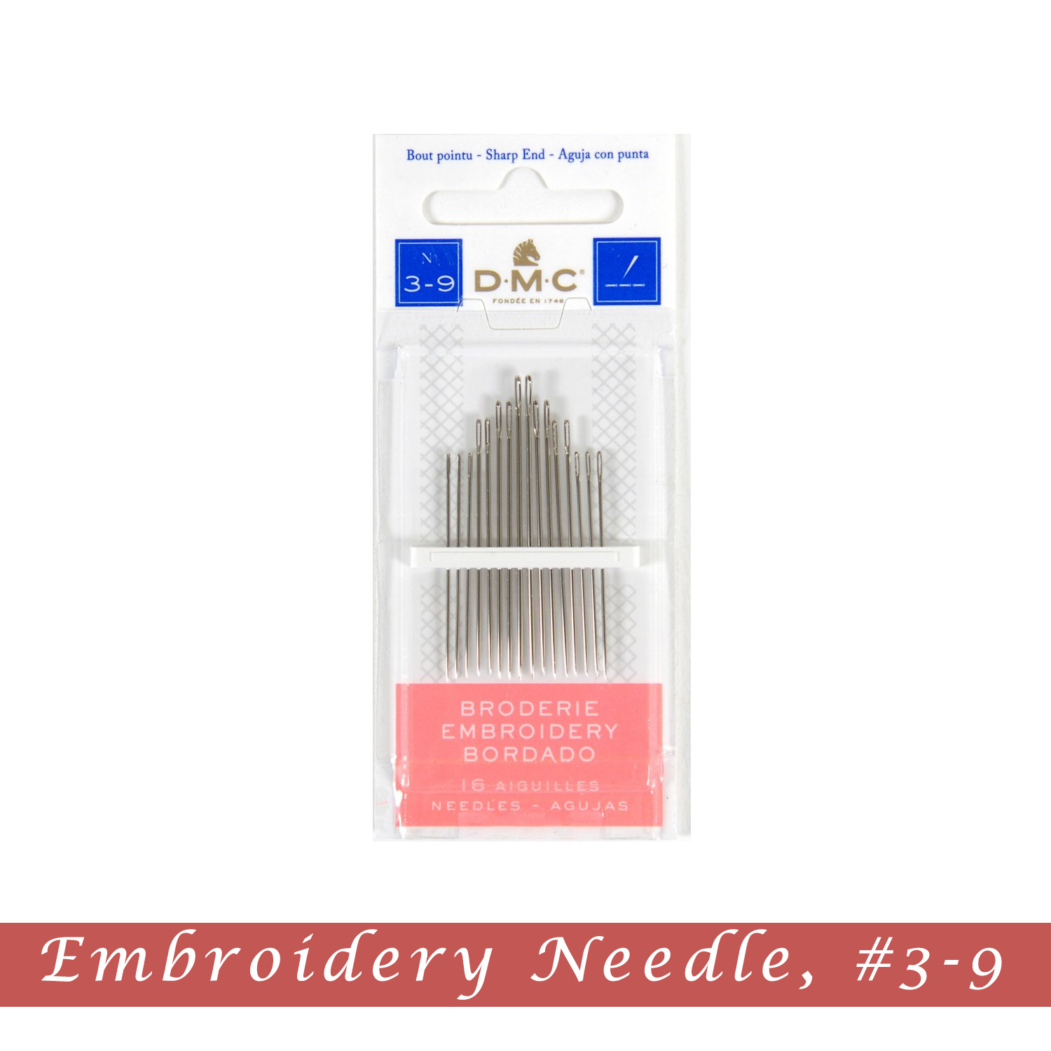 DMC1765-2 Embroidery Needle, #3-9 (pcs)