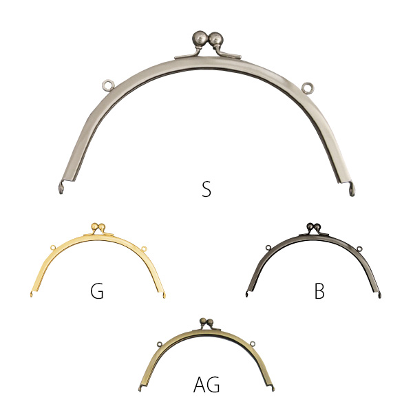 Purse Frame, no-sew, with loop, outer size approx. W14 x H8cm (pcs)