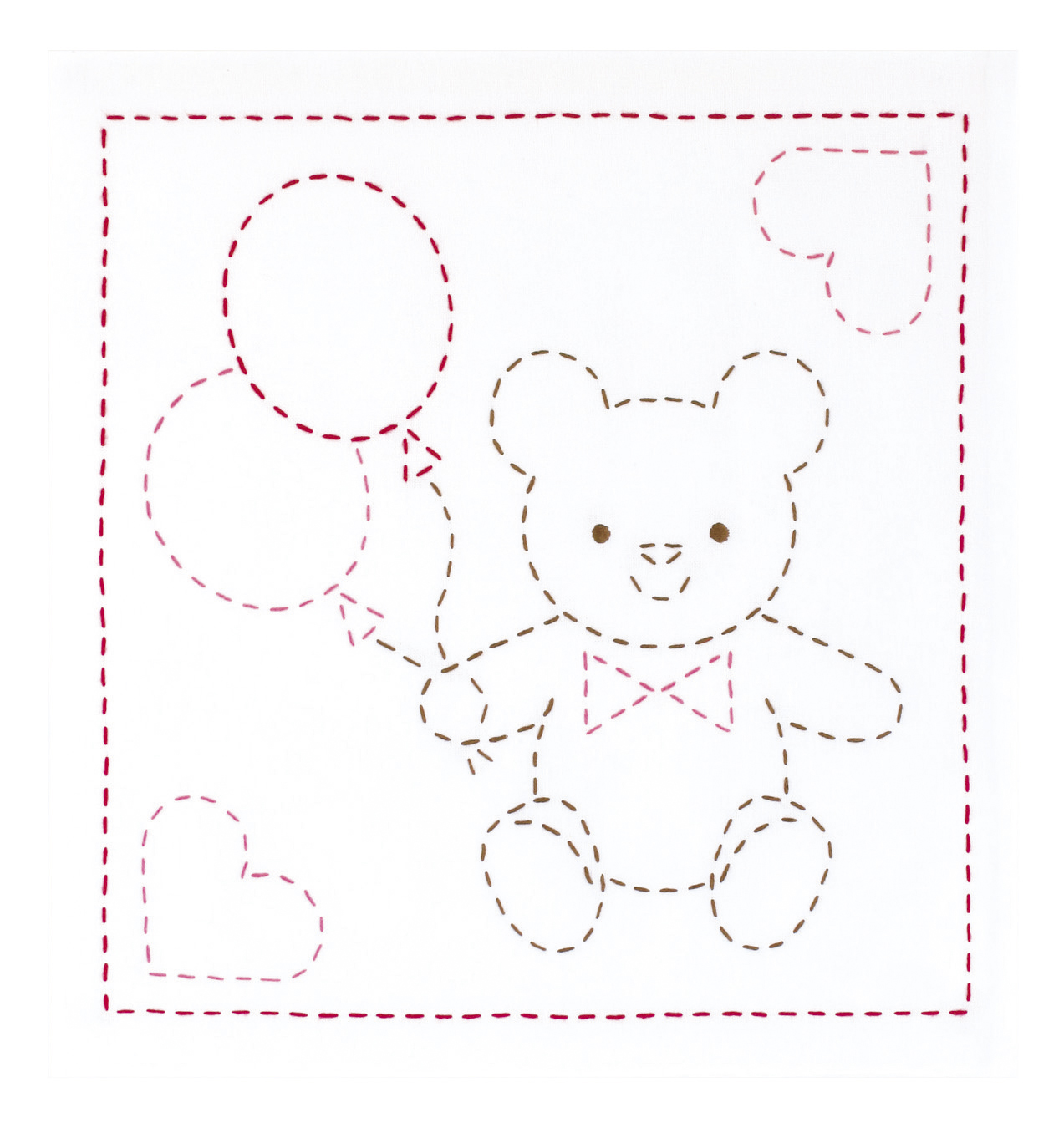 【お取り寄せ・返品不可】OLY-SK281 刺し子 花ふきんキット くま〈白〉（袋）