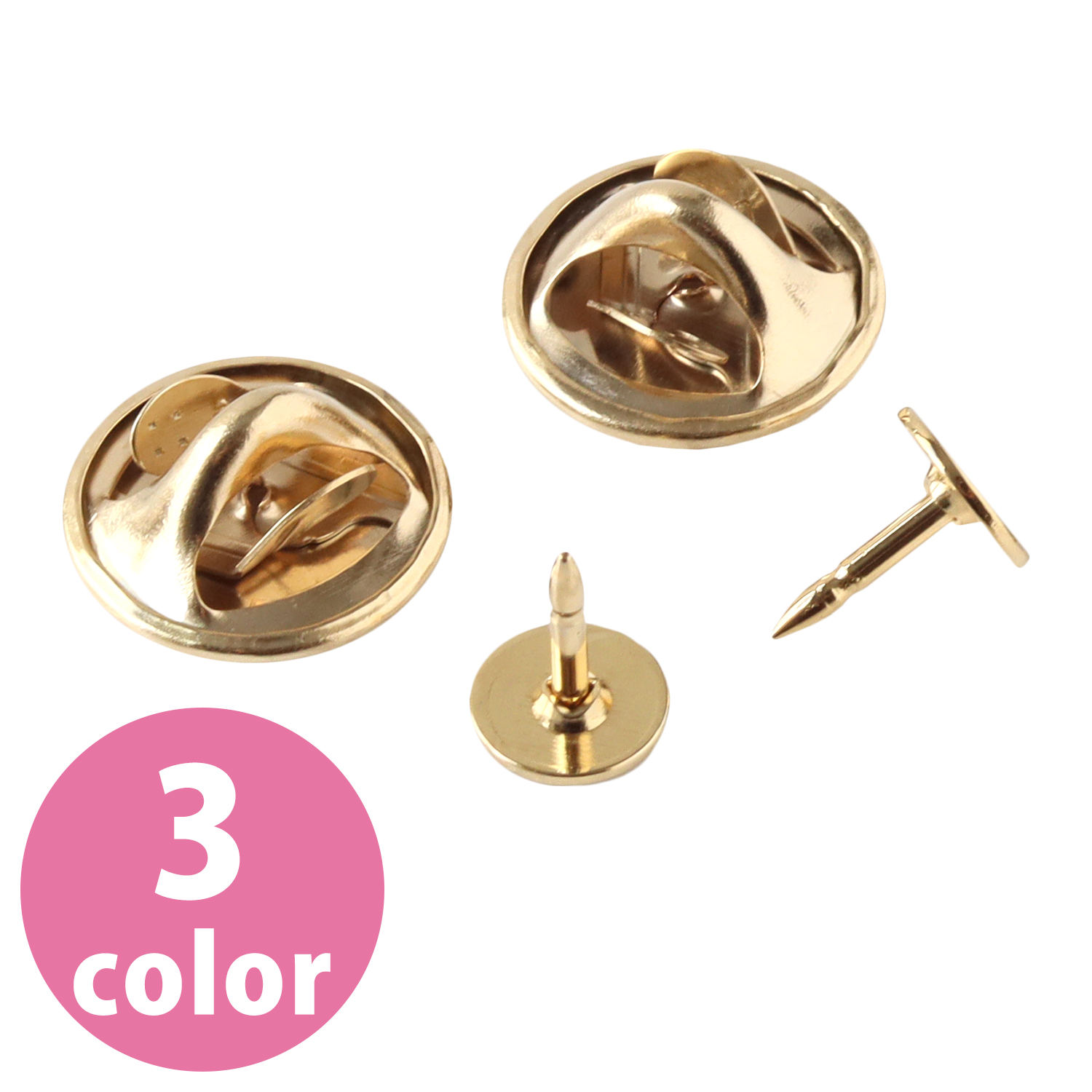 【キャンペーン対象】A12-507～509 蝶バネピン タイタックピン 台6mm 5個入 (袋)