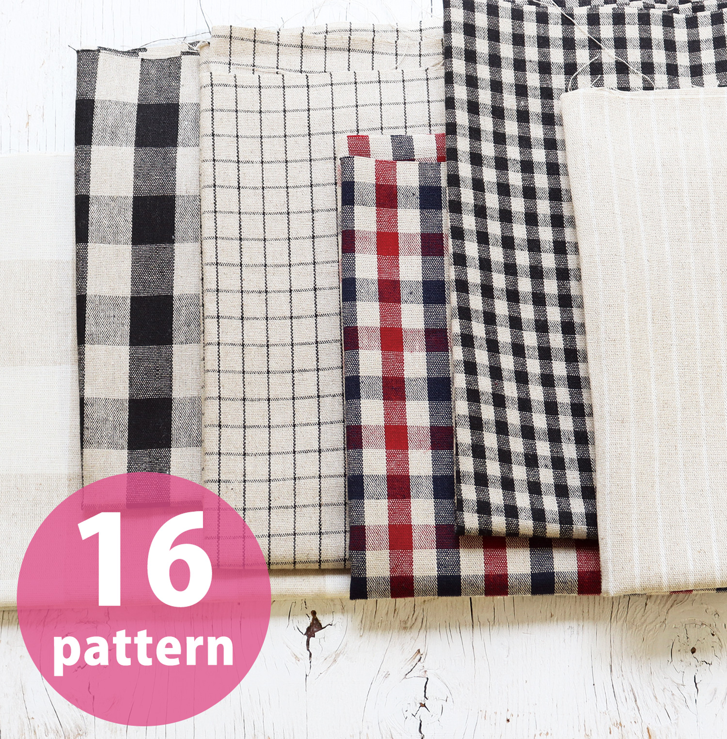ICH5545 Cotton/Linen Blend Yarn-dyed Canvas Checks&Stripes (m)