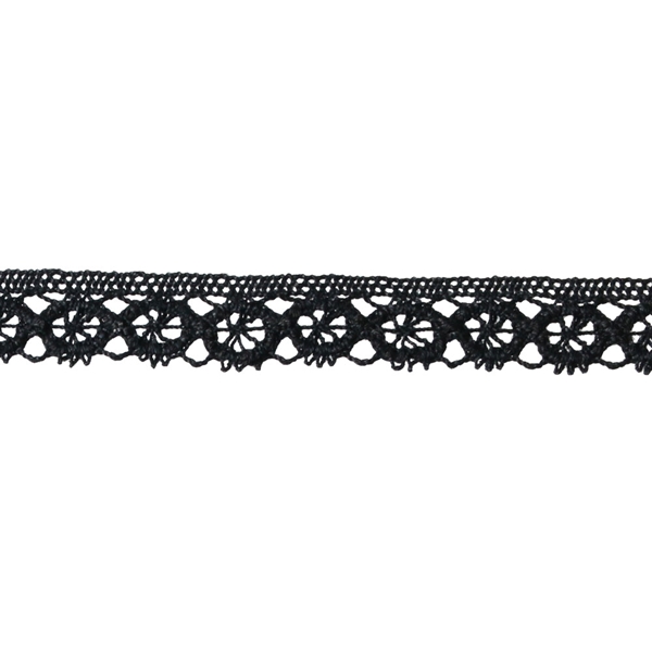 TL7103-09 Cotton Torchon Lace Black (roll)