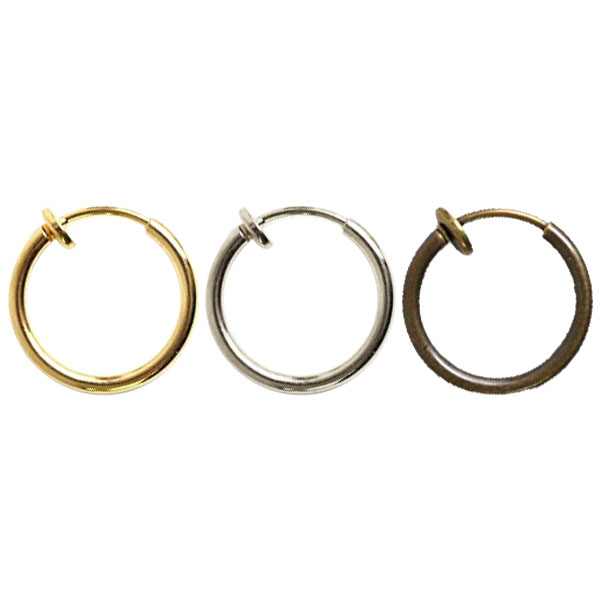 KE173～175  Hoop Earrings, diameter 15mm, 5 sets (bag)