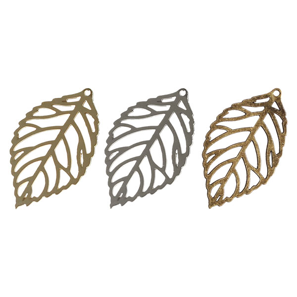 KE1309~1311 Filligrees Leaf M W13 x H23mm 6pcs (pack)