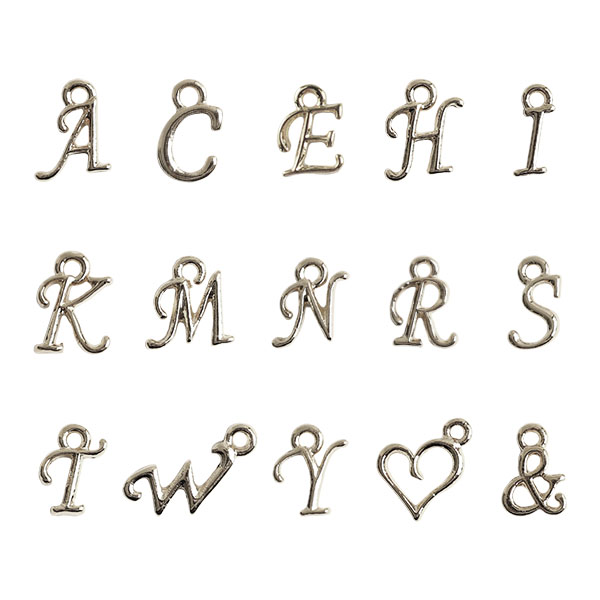 Alphabet Mini Charm (Silver), 5pcs (bag)