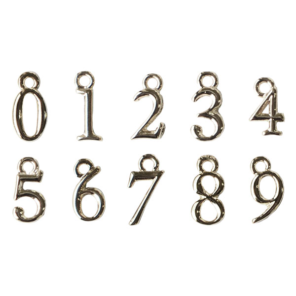 KE457～475 Number Charm Silver 5pcs　(pack)