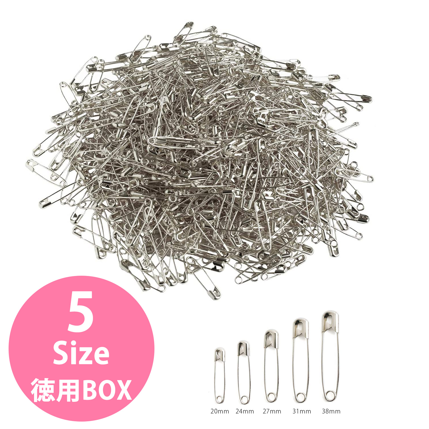 #20 Straight Stainless Steel Dressmaker Pins and Pin Holder