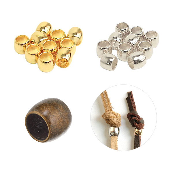 KE670～ Leather Cord Finding, 5 x 6mm, inner diameter 4mm, 10pcs (bag)